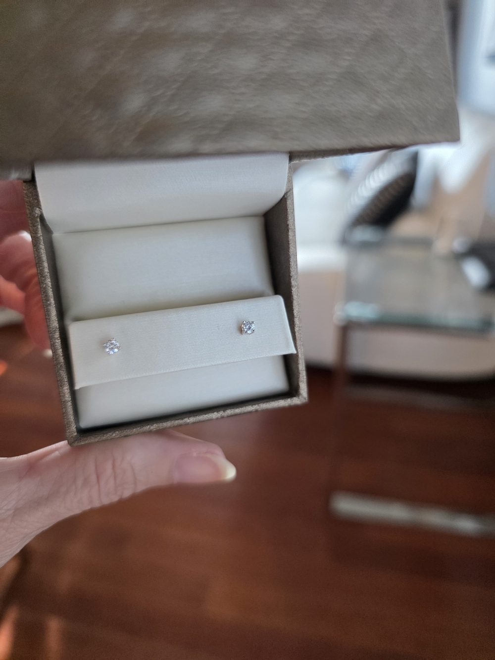 NWT 14KT Diamond Stud Earrings .24 Total Carat Weight Color G